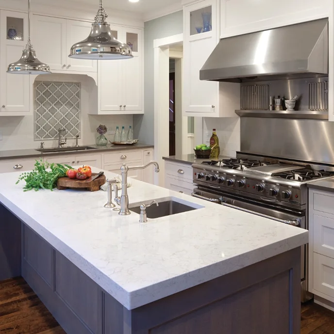 kitchen cabinets or bathroom counters